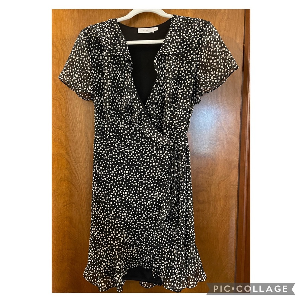 Lush Polka Dot Wrap Dress